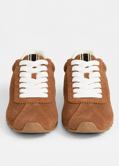 Shu Shop Vegan Suede Lace Up Sneaker - Freckled Poppy