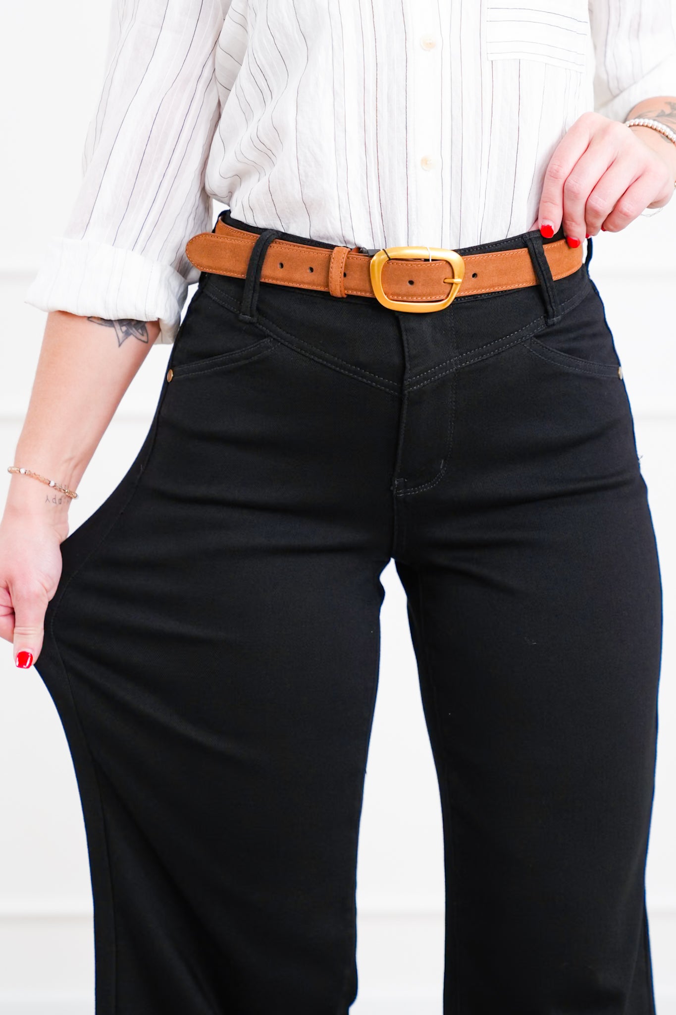 Judy Blue High Rise Black Retro Wide Leg Jeans with Slimming Yoke Seaming