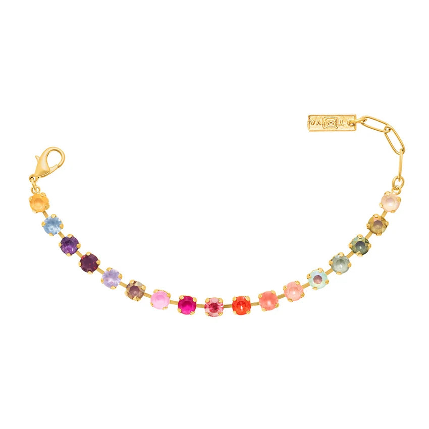 TOVA Sarina Gold Plated Crystal Bracelet In Fairy Dust Mix
