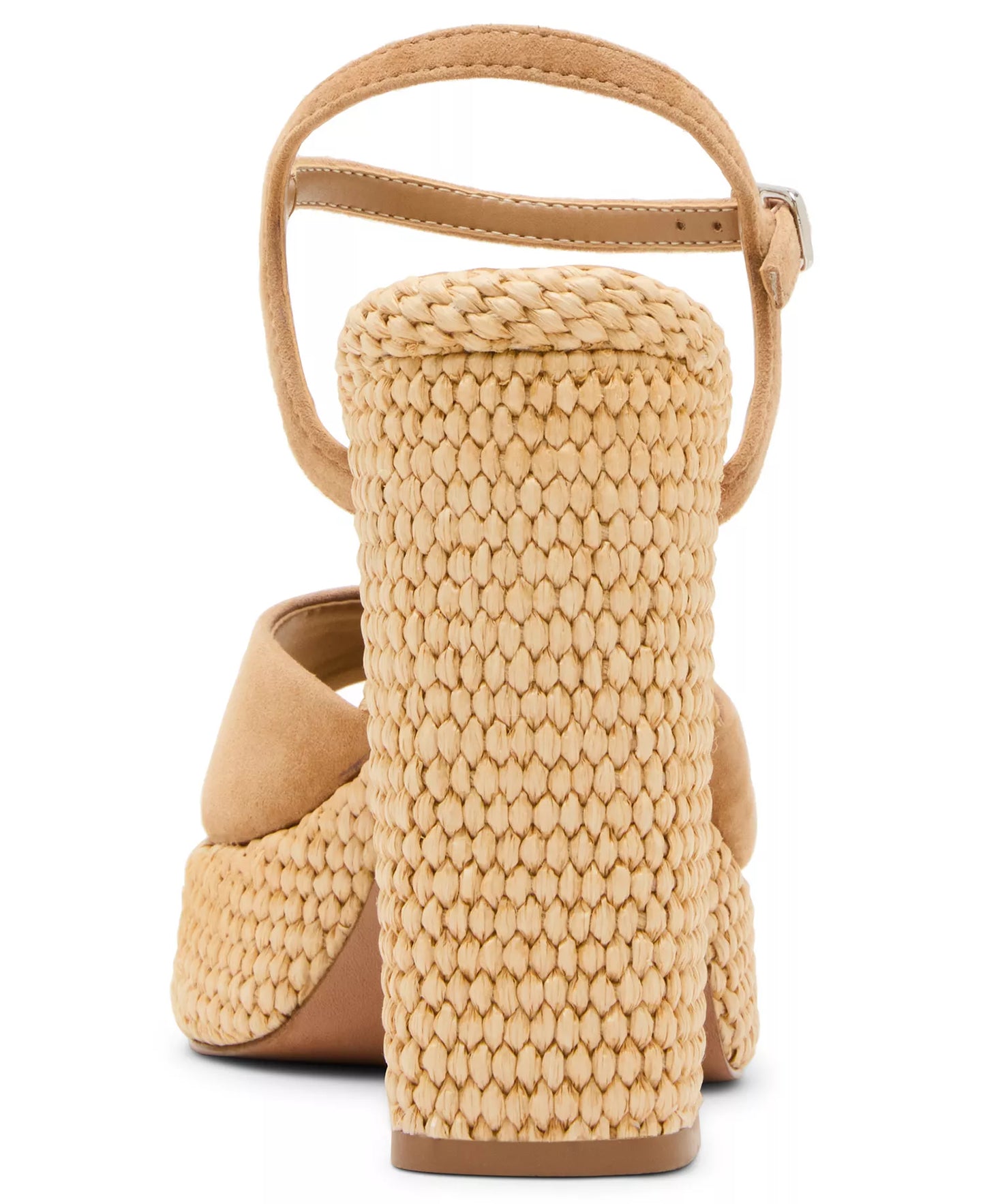 Steve Madden Woven Platform Block Heel Sandal with Suede Front Strap
