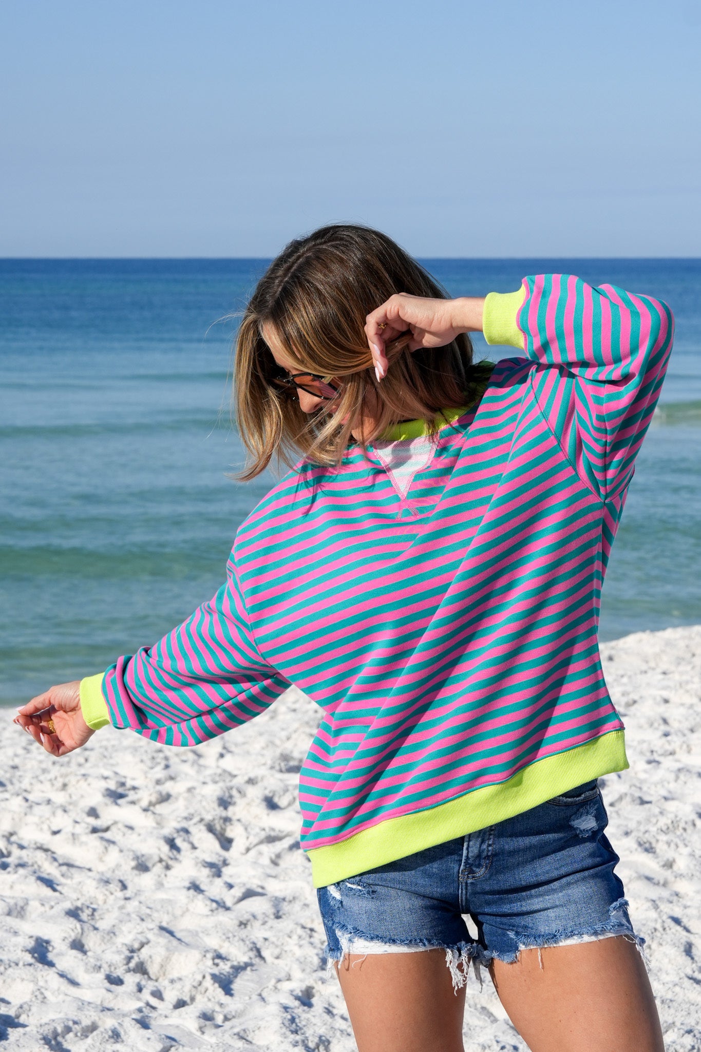 Veveret Striped Long Sleeve Top
