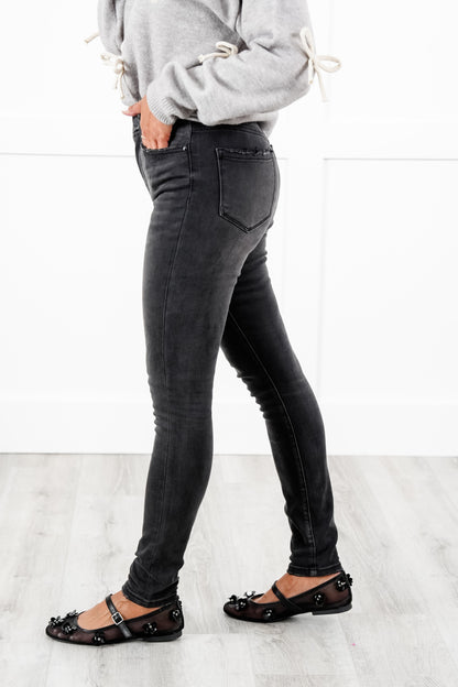 Mica High Rise Black Skinny Ankle Jeans