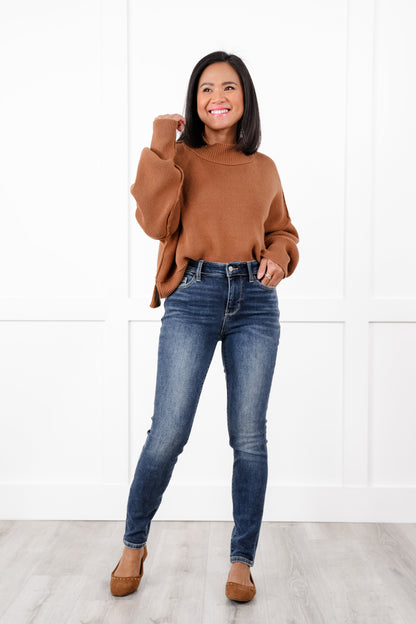 Judy Blue Vail Mid Rise Dark Wash Thermal Skinny Jeans