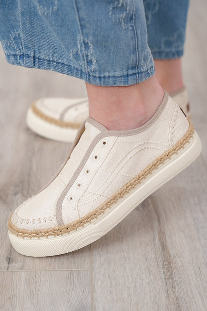 Blowfish Low Top Slip On Canvas Sneaker with Espadrille Braided Midsole