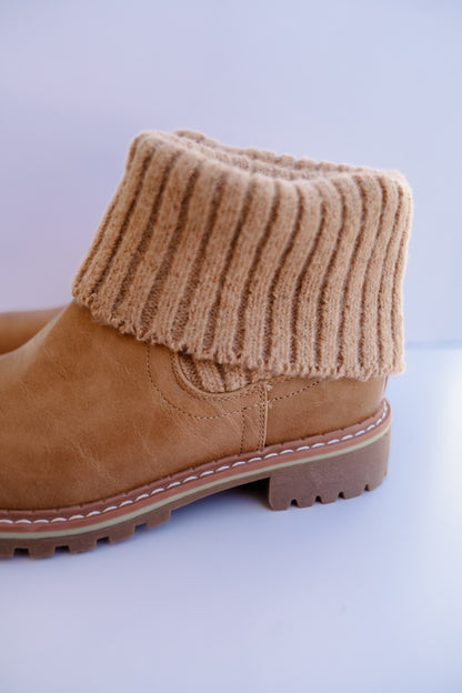 Corky's "Quiver" Vegan Leather Ankle Booties with Sweater Cuff