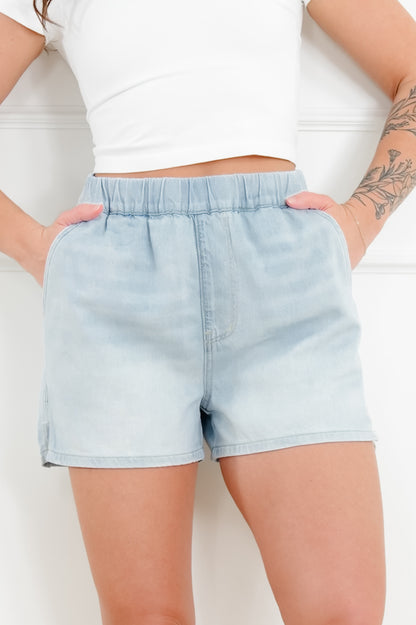 Judy Blue Light Wash Featherweight Boxer Shorts