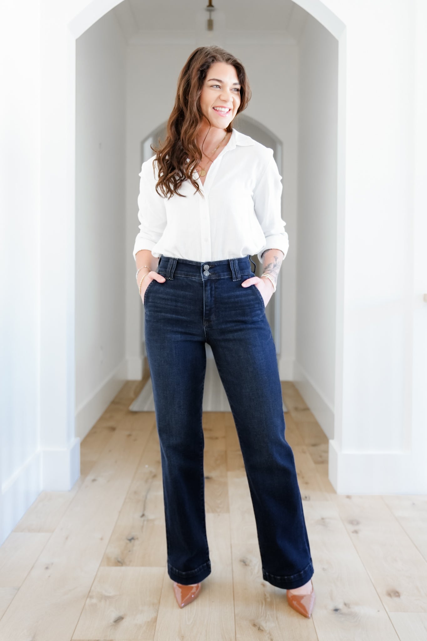 Judy Blue The Everly Trouser Dark Wash Trouser Wide Leg Jeans