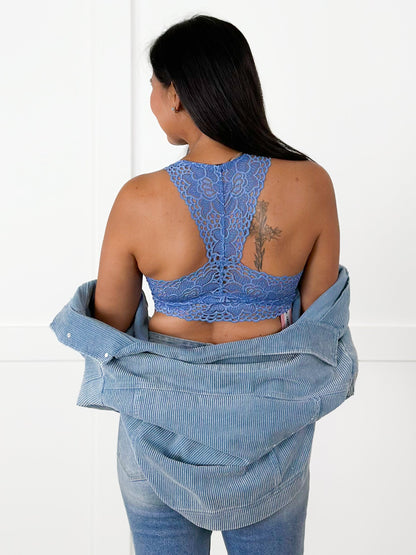 Lace Racerback Bralette with Removable Pads