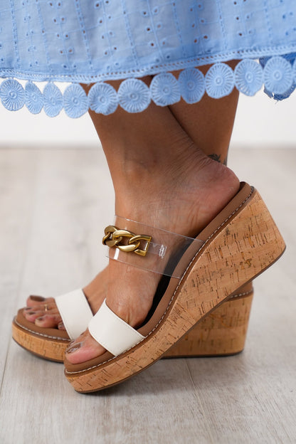 Corky's "Nightcap" Wedged Platform Sandal  with Chain Detail
