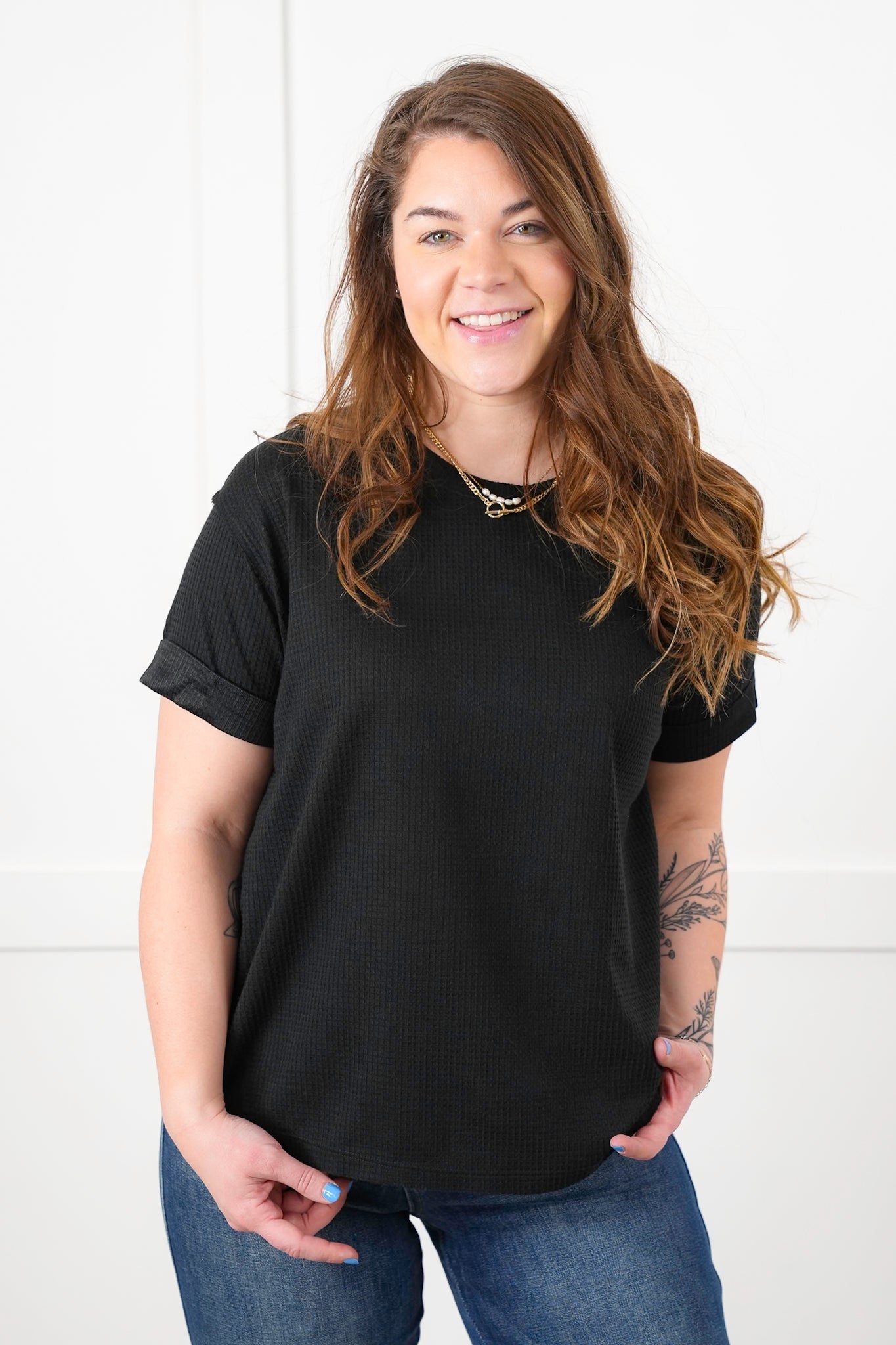 Door Buster! Plus/Reg Thermal Short Cuffed Sleeve Top