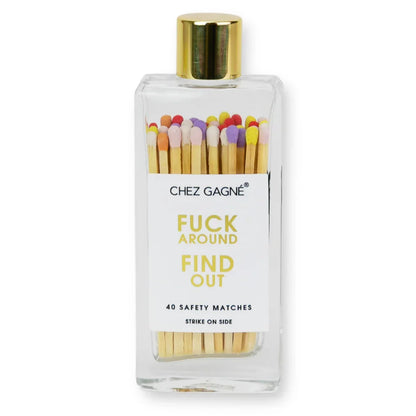 Chez Gagne Glass Bottle Safety Matches