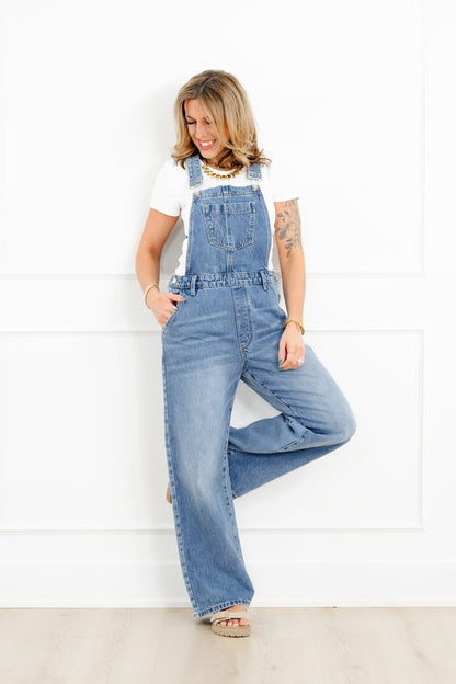 Judy Blue High Rise Medium Wash Rigid Magic Overalls