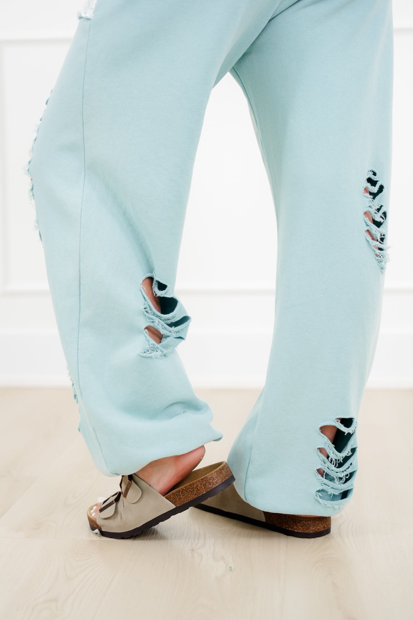 POL Distressed Elastic Waistband Jogger Pants
