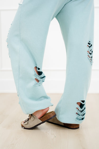 POL Distressed Elastic Waistband Jogger Pants