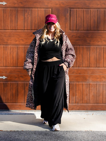 Solid Knit Cross Over Long Sleeve Top and Pants Set