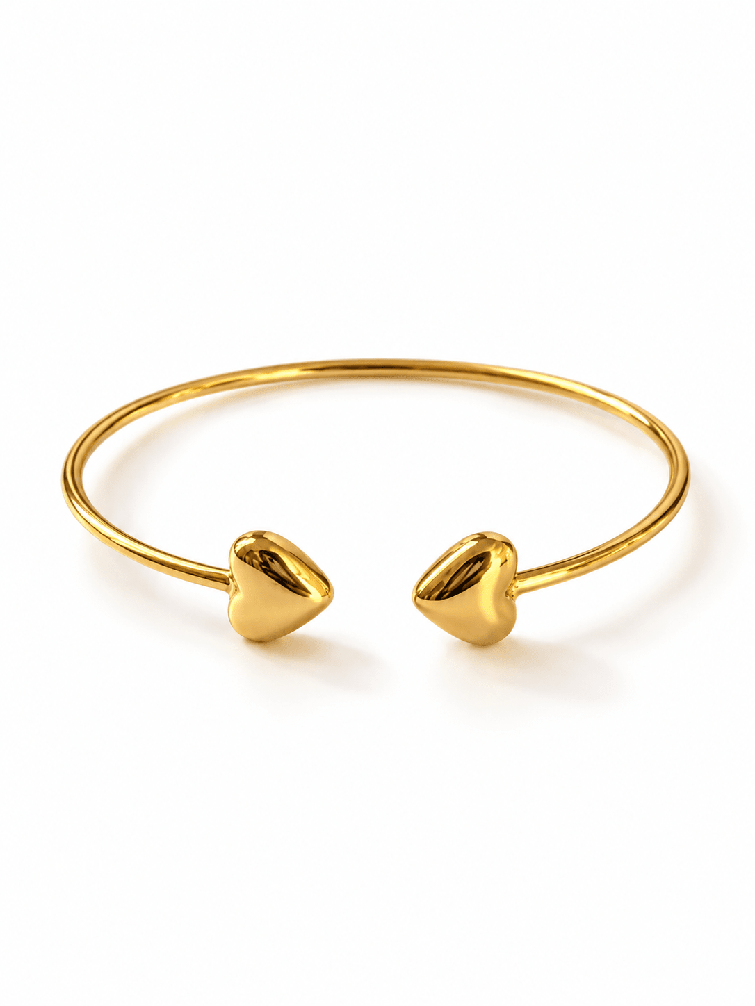 Double Heart Open Bracelet - Freckled Poppy