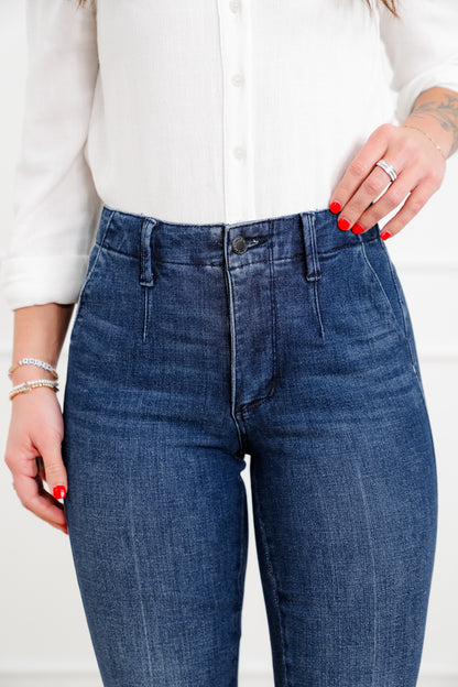 Judy Blue The Sutton Mid Rise Dark Wash Tummy Control Bootcut Trouser Jeans