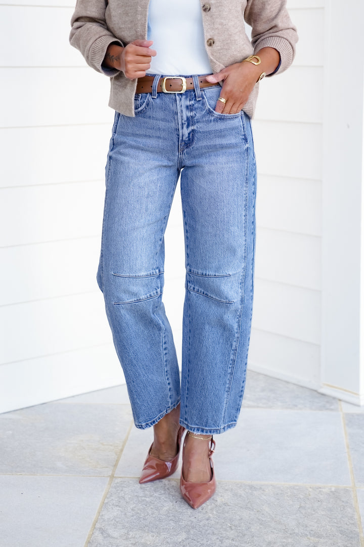 Restock! Vervet The Victoria High Rise Medium Wash Barrel Jeans