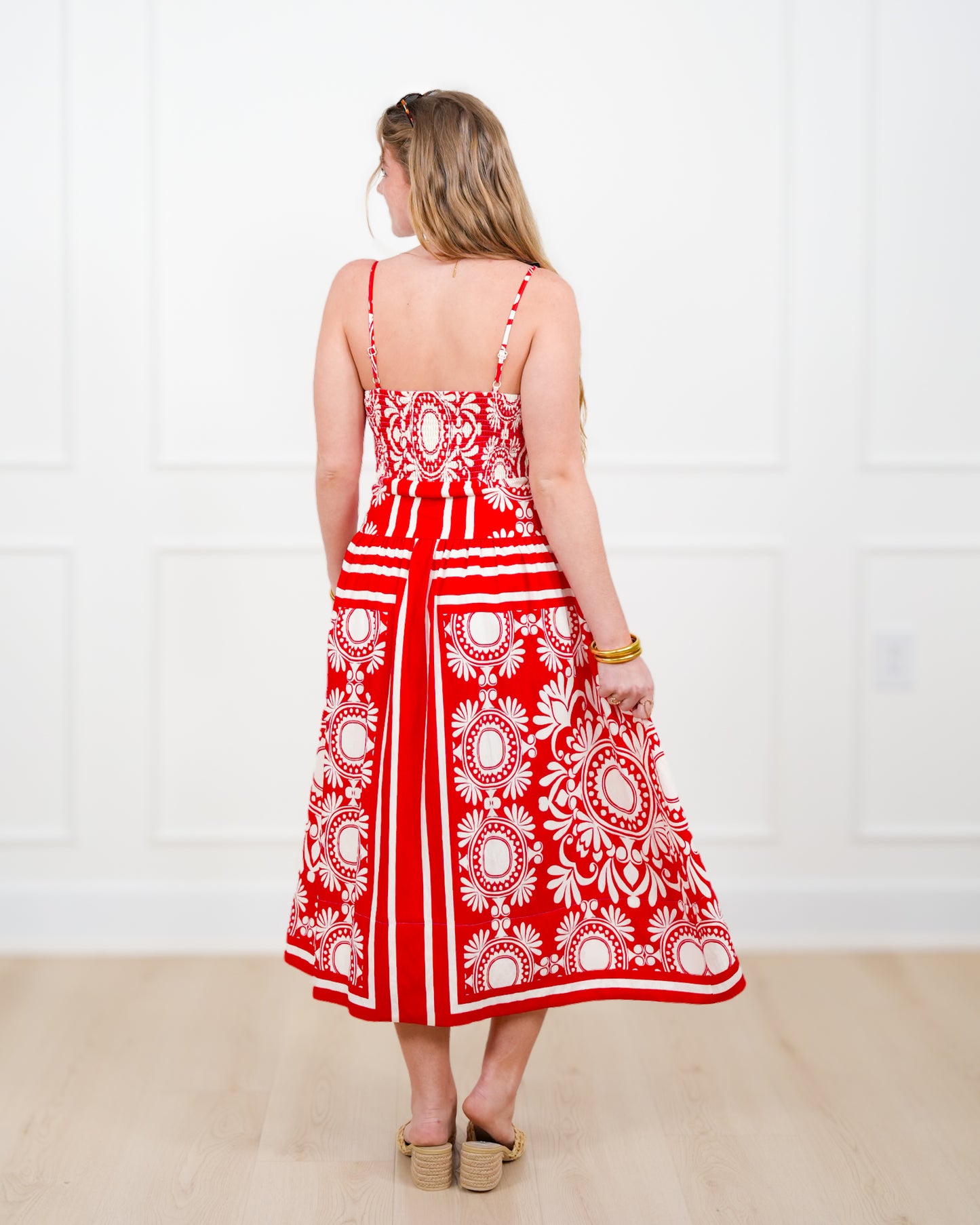 Floral Pattern Sleeveless Midi Dress