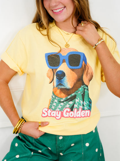 Plus/Reg Short Sleeve "Stay Golden" Graphic Tee