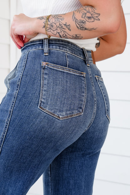 Judy Blue High Rise Medium Wash Trouser Wide Leg Jeans