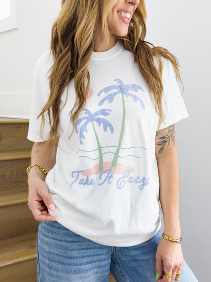 Plus/Reg Short Sleeve "Take it Easy" Graphic Tee