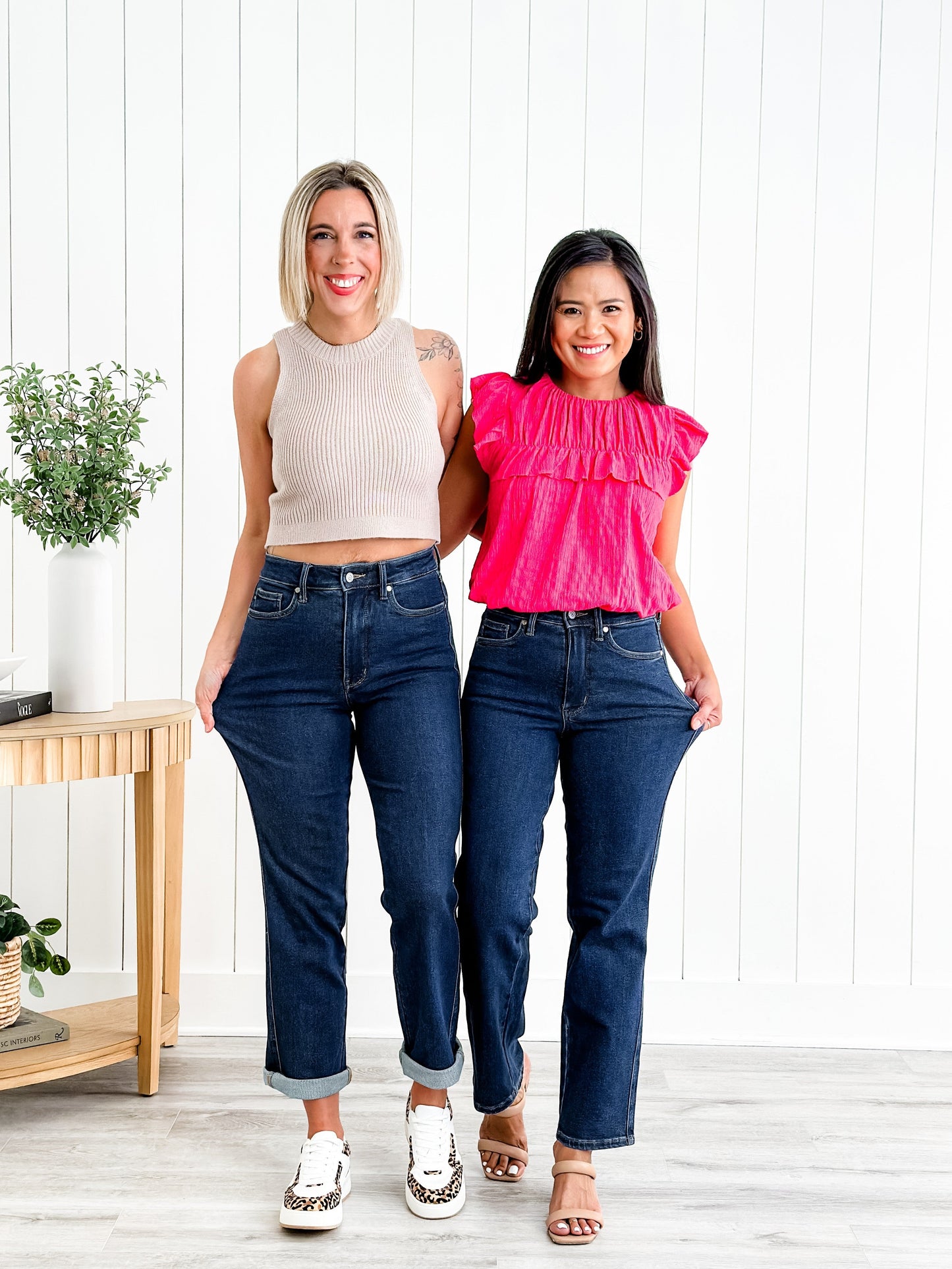Judy Blue Straight Snatched High Rise Dark Wash Tummy Control Non Distressed Straight Leg Jeans