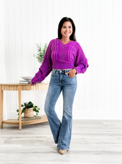Freckled Poppy X Risen  Wildest Dreams Mid Rise Medium Wash Basic Non Distressed Flare Jeans