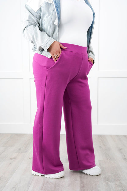 Door Buster!! Plus/Reg Solid Knit Straight Leg Pull On Pants