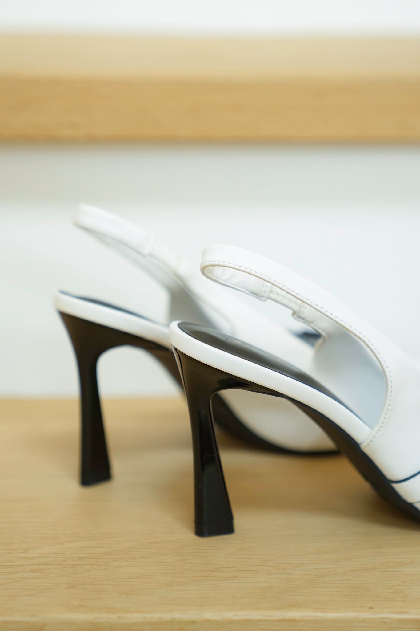 Vegan Leather Pointed Toe Slingback Heels