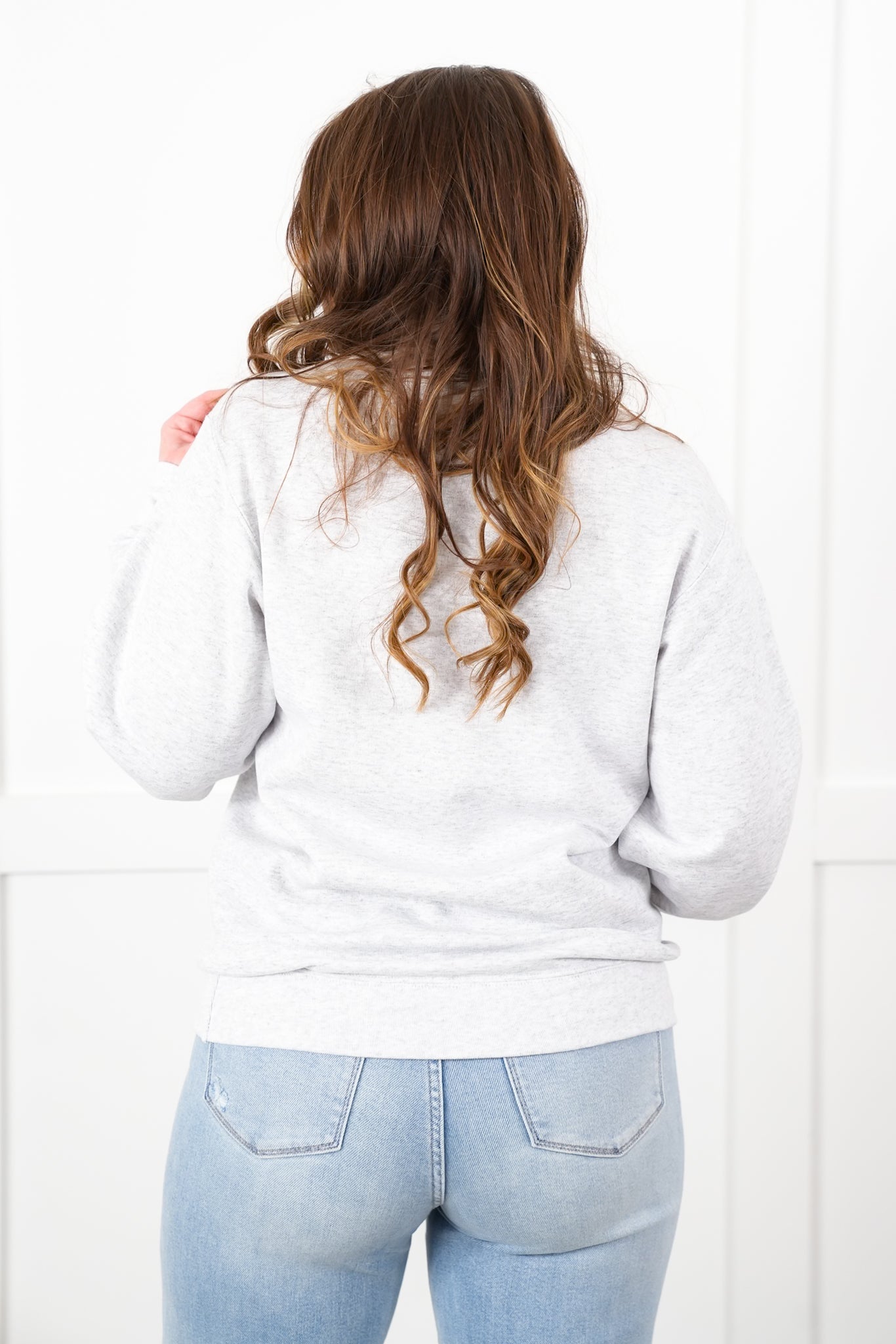 Plus/Reg Long Sleeve Hot Mess Baseball Mama Graphic Sweatshirt