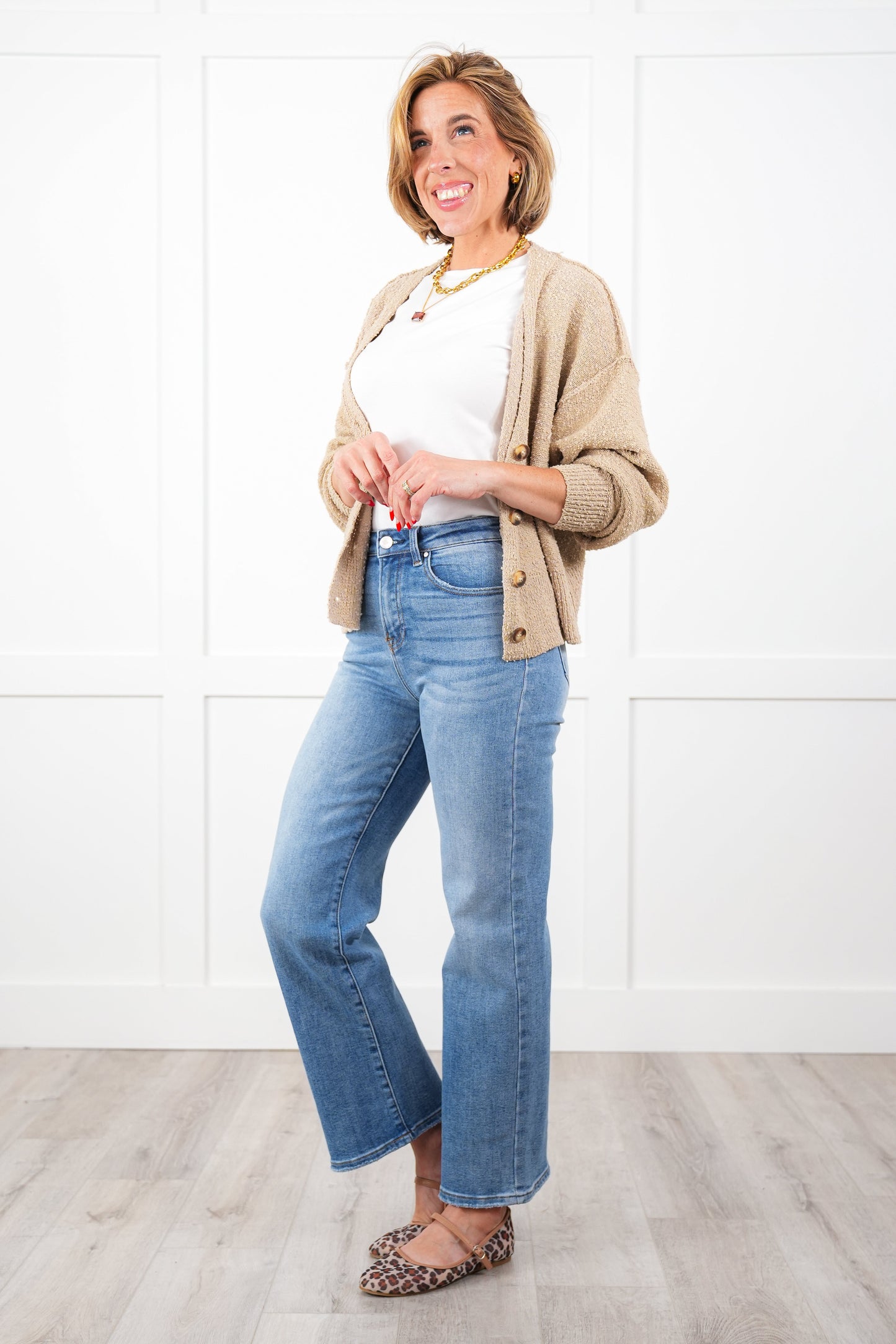Risen Day Dreamer High Rise Light Wash Relaxed Straight Leg Ankle Jeans