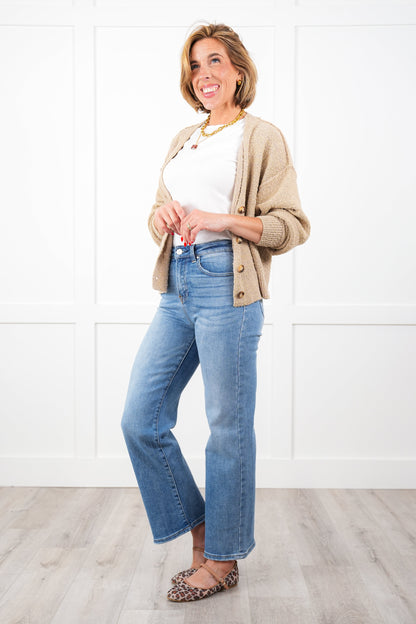 Risen Day Dreamer High Rise Light Wash Relaxed Straight Leg Ankle Jeans