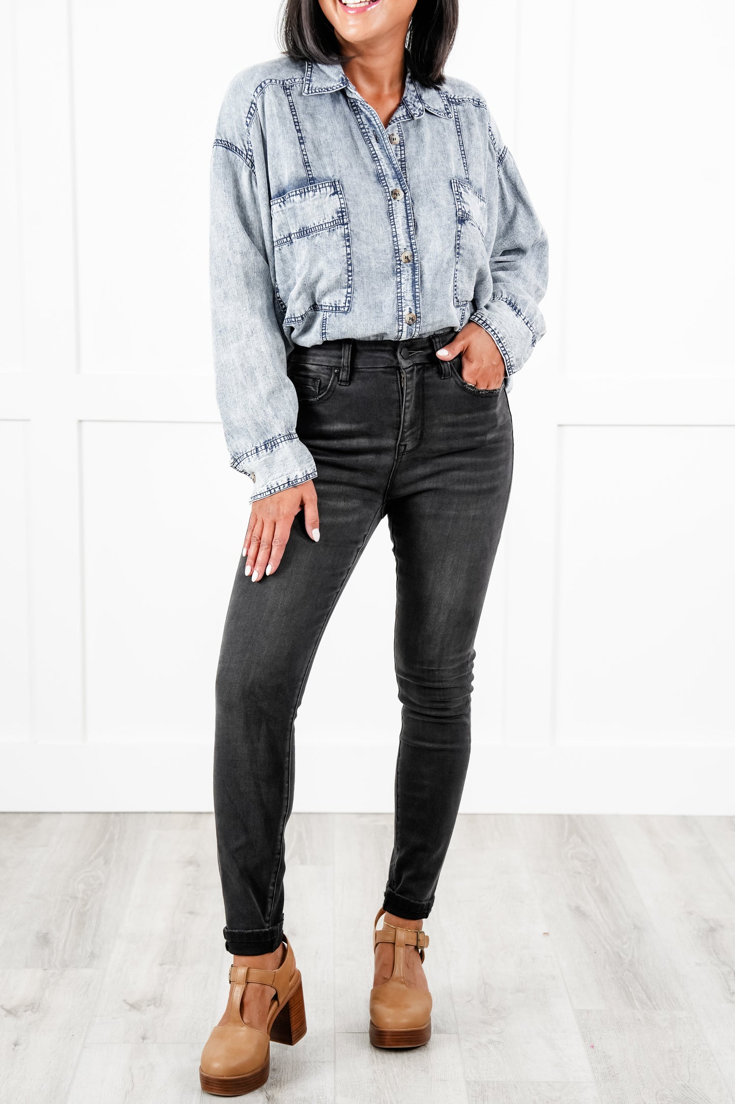 Mica High Rise Black Skinny Ankle Jeans