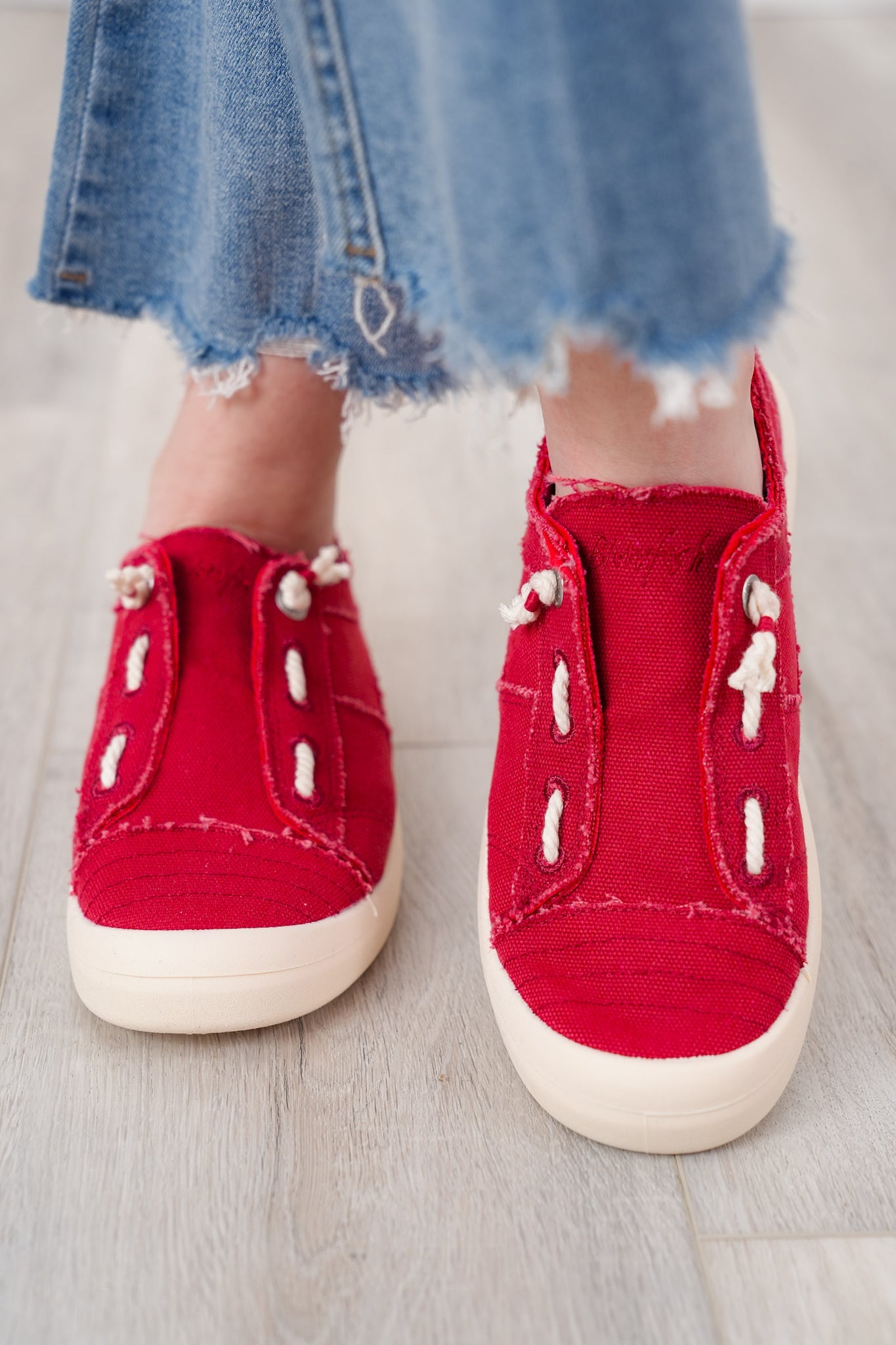 Blowfish Stitch Accent Sneakers with Distressed Edges
