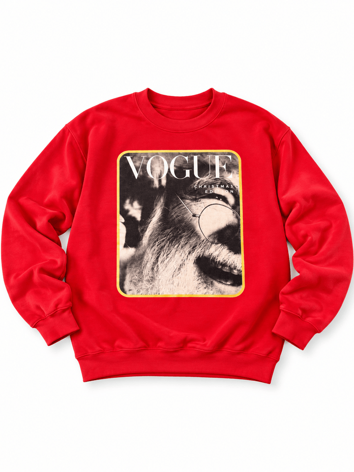 Plus/Reg Vogue Santa Christmas Graphic Tops - Freckled Poppy
