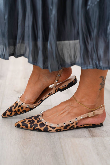 Restock! Studded Slingback Flat with Adjustable Ankle Strap