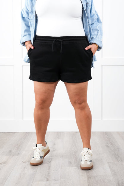 Plus/Reg Solid Elastic Waist Short with Side Pockets