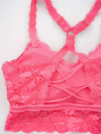 Restocks!! Plus/Reg Lace Racerback Bralette With Adjustable Straps (Multiple Colors)