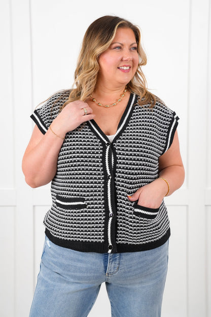 Crochet Button Down Vest with Pockets