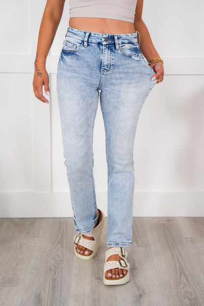 Vervet High Rise Vintage Wash Seamless Bootcut Jeans