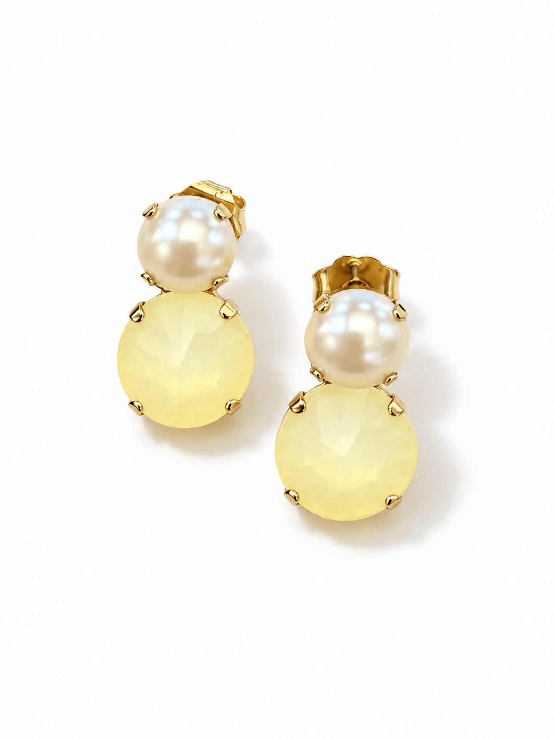 TOVA Maegan Crystal and Pearl Earrings - Freckled Poppy