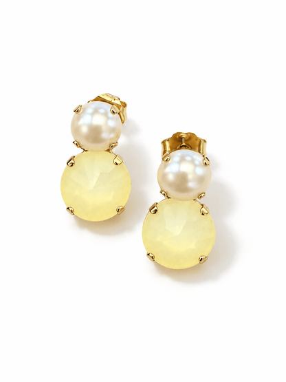 TOVA Maegan Crystal and Pearl Earrings - Freckled Poppy