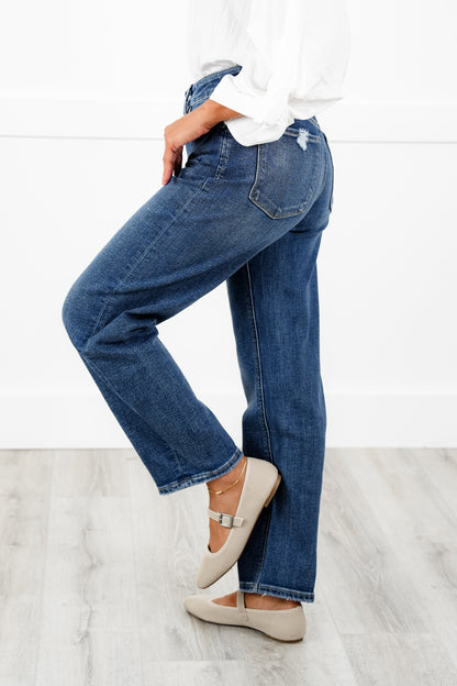 Lovervet High Rise Medium Wash Barrel Jeans