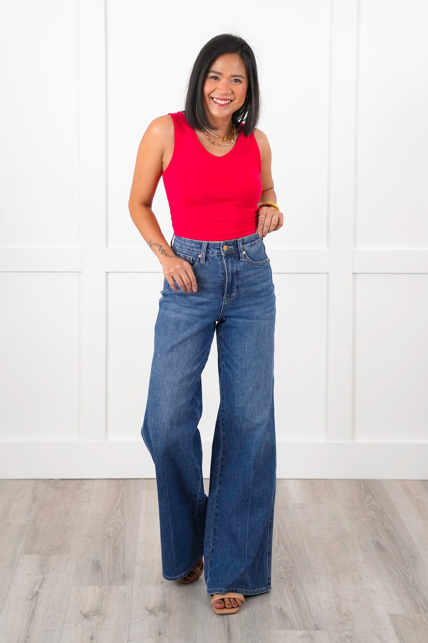 Door Buster! Zenana Cropped Cami V-Neck Cotton Top