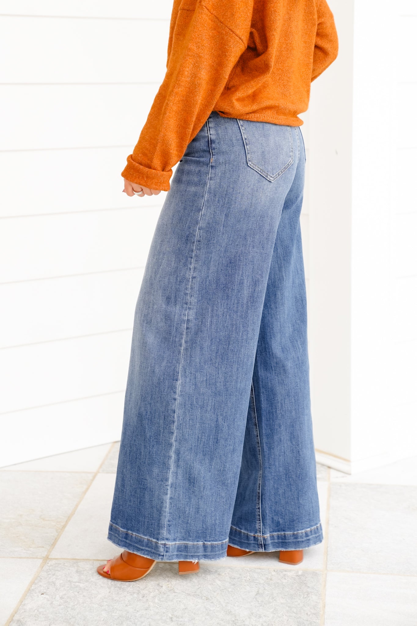 Mica High Rise Medium Wash Wide Leg Jeans