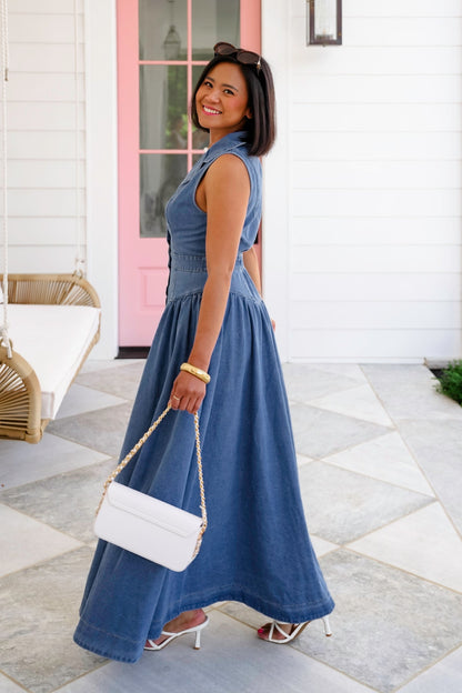 Sleeveless Button Down Midi Dress