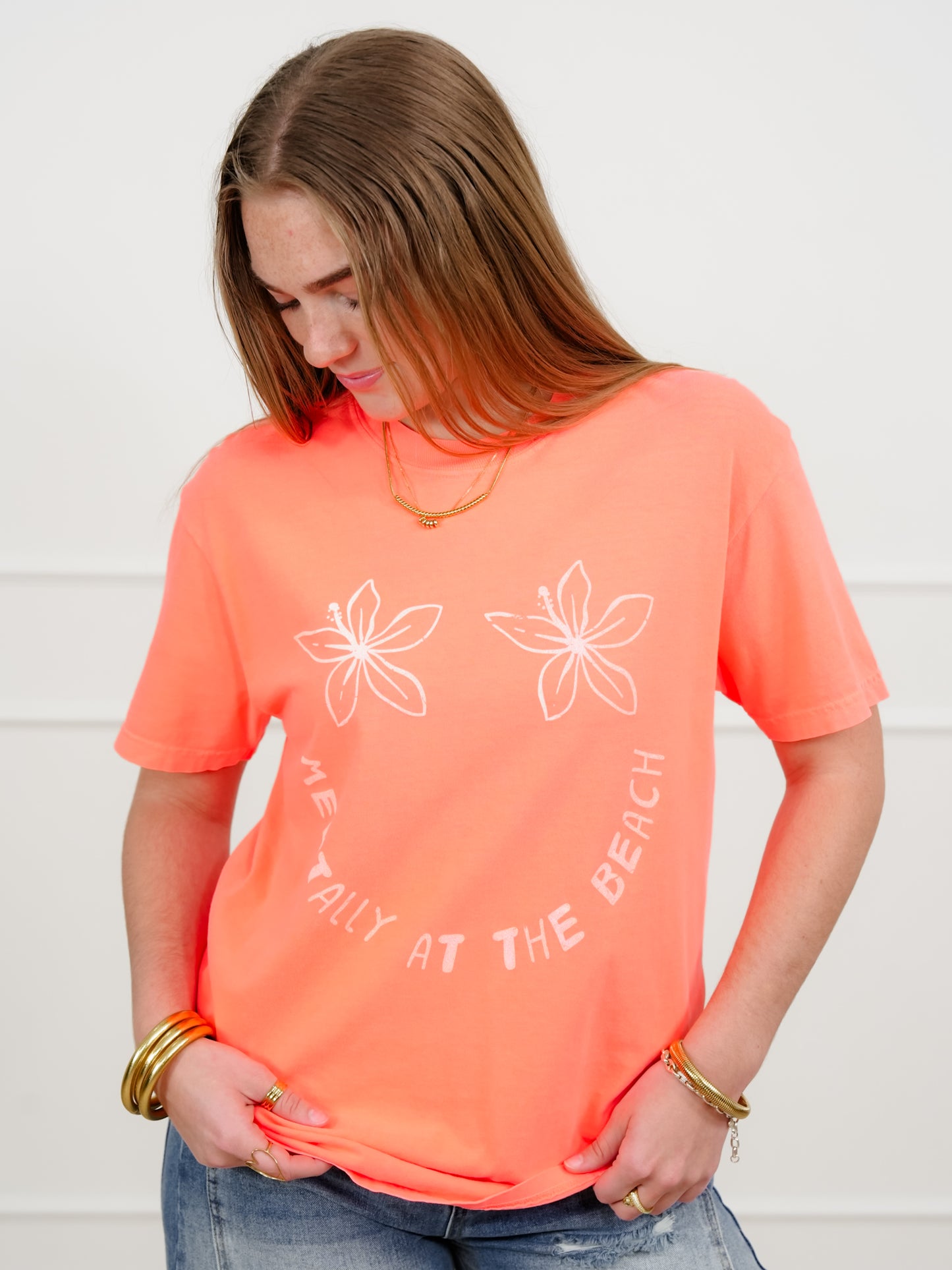 Plus/Reg Short Sleeve "Mentally at the Beach" Graphic Tee
