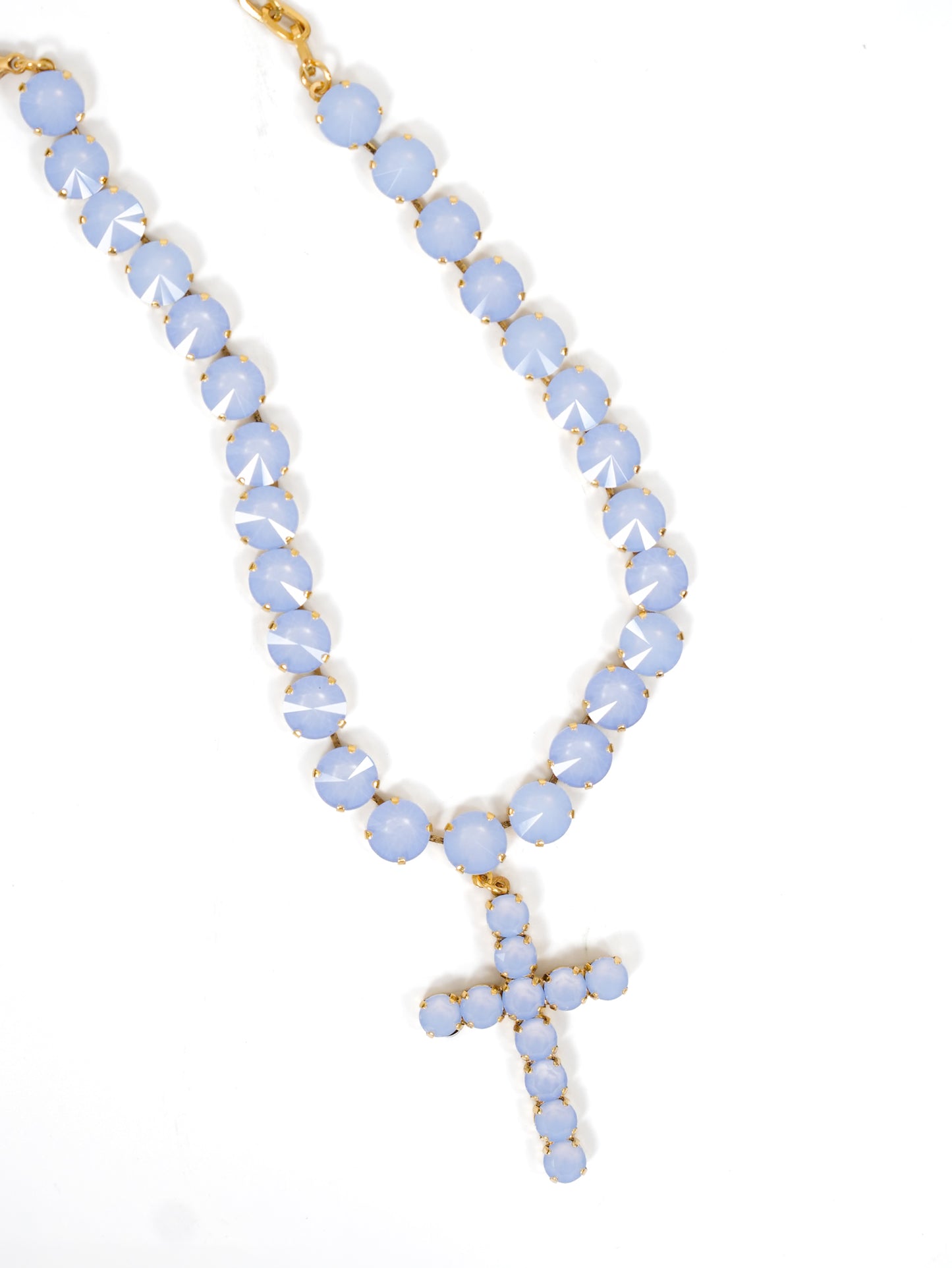 TOVA Donatella Crystal Cross Necklace