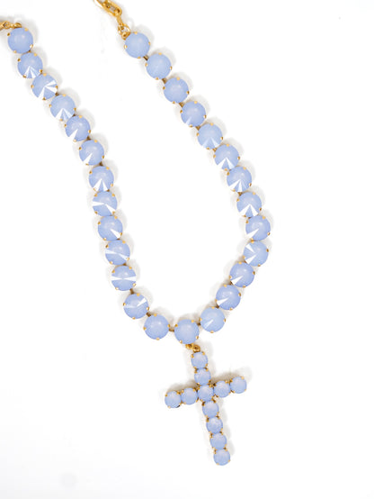 TOVA Donatella Crystal Cross Necklace